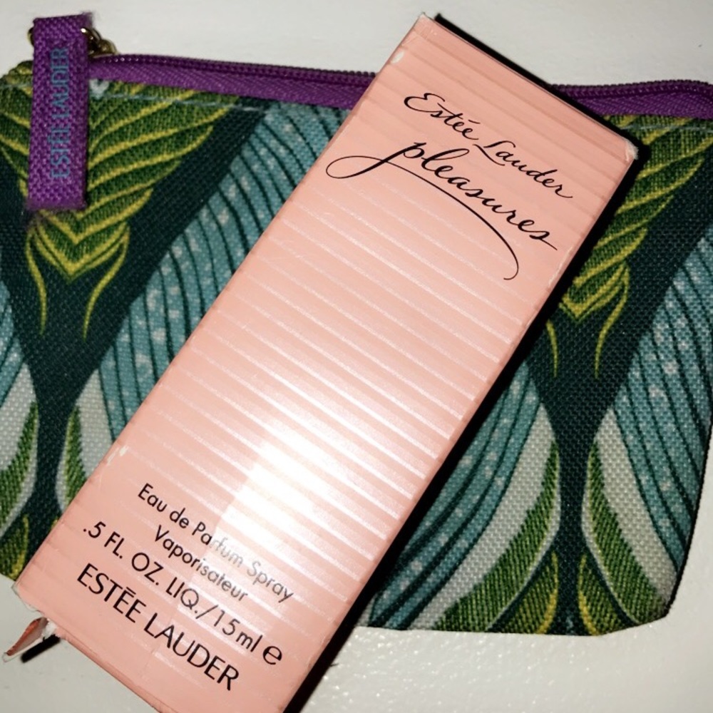 Estee Lauder Perfume and Small Makeup Bag